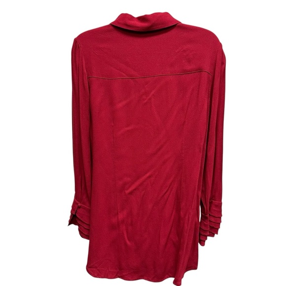 Soft surroundings Poet blouse Elegant Red Women's small button detail - Picture 3 of 8